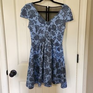 B. Darlin Vintage Blue Floral Cocktail Dress